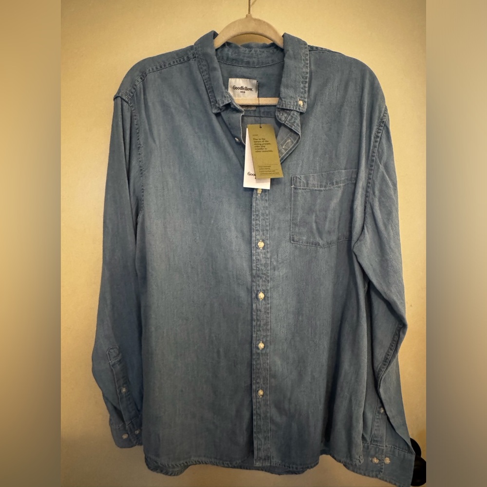Goodfellow & Co Light Blue Denim Button-Down Shirt